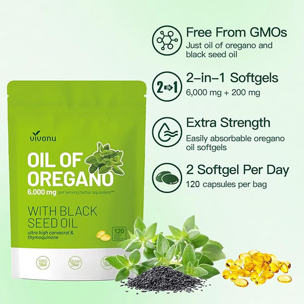 Vivonu Oil Of Oregano Daily Immune Support Softgels
